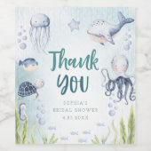 Onder het Zee Ocean Baby shower voedseletiketten Wijn Etiket (Enkel label)