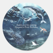 Onder het Zee | Ocean Birthday Ronde Sticker (Voorkant)