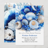 Onder het Zee Ocean Blue Boho Boy Baby shower Kaart (Voorkant / Achterkant)