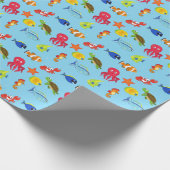 Onder het Zee Ocean Fish and Anchor Kind Pattern Cadeaupapier (Hoek)