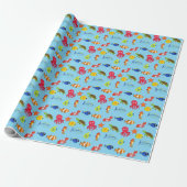 Onder het Zee Ocean Fish and Anchor Kind Pattern Cadeaupapier (Uitgerold)