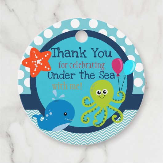 Onder het Zee Ocean Party Favor Labels (Voorkant)