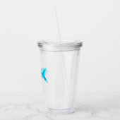 Onder het Zee Ocean Red Waterverf Blue Fish Acryl Drinkbeker (Links)