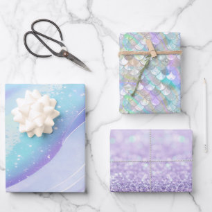 Onder het Zee Ocean Sand Mermaid Scales ID1144 Inpakpapier Vel