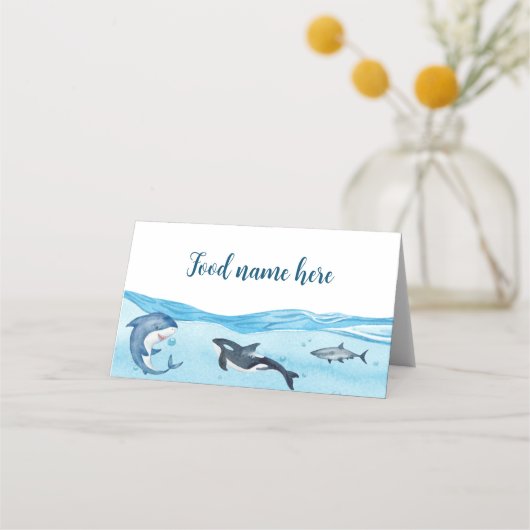 Onder het Zee: Ocean Tent Place Card (Voorkant)