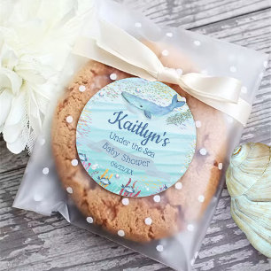 Onder het Zee Ocean Thed Baby shower Ronde Sticker
