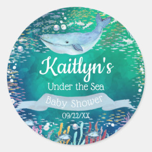 Onder het Zee   Ocean Thed Baby shower Ronde Sticker