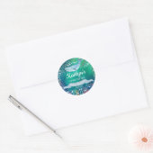 Onder het Zee | Ocean Thed Baby shower Ronde Sticker (Envelop)