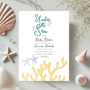 Onder het Zee Ocean thema Baby shower Kaart