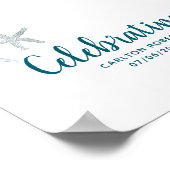 Onder het Zee Ocean Themed Baby shower Sign. Poster (Hoek)