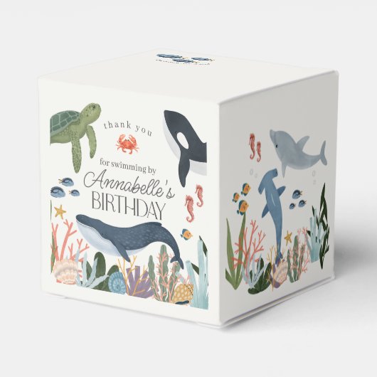 Onder het Zee Ocean Verjaardagsfeestgunsten Bedankdoosjes (Achterkant)