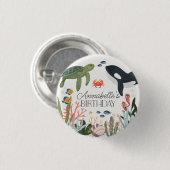 Onder het Zee Ocean Verjaardagsfeestgunsten Ronde Button 3,2 Cm (Voorkant /achterkant)