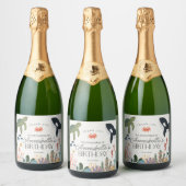 Onder het Zee Ocean Verjaardagsfeestgunsten Sparkling Wijnetiket (Flessen)