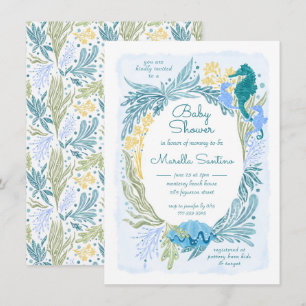 Onder het Zee Ocean Waves Seahorse Twins Boys Kaart