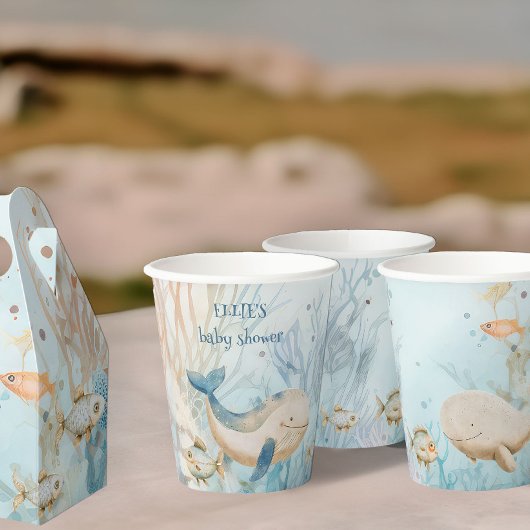 Onder het Zee Ocean Whale Baby shower Papieren Bekers