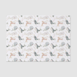 Onder het Zee Ocean Whimsical Whale and Stars Tissuepapier