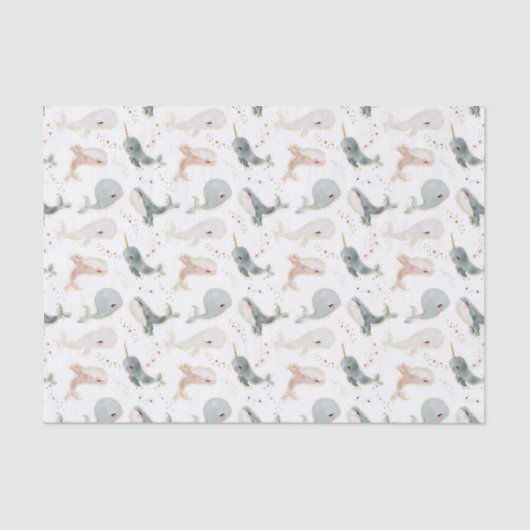 Onder het Zee Ocean Whimsical Whale and Stars Tissuepapier (Voorkant)