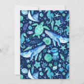 Onder het Zee Ocean Zee Animal Dark Blue Birthday Kaart (Achterkant)