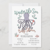 Onder het Zee Octopus Baby shower Kaart (Voorkant)