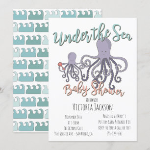 Onder het Zee Octopus Baby shower Kaart