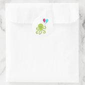 Onder het Zee Octopus Birthday Ronde Sticker (Tas)