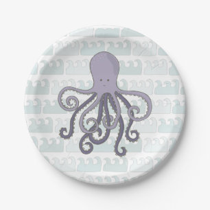 Onder het zee Octopus Paper Borden Papieren Bordje