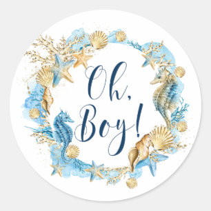 Onder het Zee   Oh Boy Baby shower Ronde Sticker