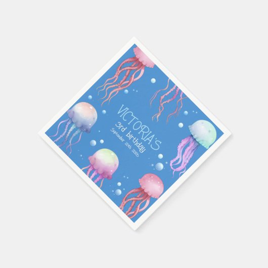 Onder het Zee onderwater Schattigee kwallen blauw Servet (Hoek)