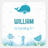 Onder het Zee Oneder het zee Ocean Animals Vierkante Sticker (Voorkant)