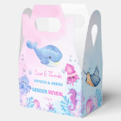 Onder het zee onthullen het geslacht roze blauw bedankdoosjes (Geopend)