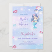 Onder het Zee Partij voor Meisjes met Tail Design Kaart (Voorkant)