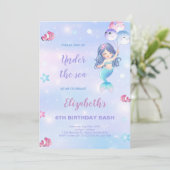 Onder het Zee Partij voor Meisjes met Tail Design Kaart (Staand voorkant)