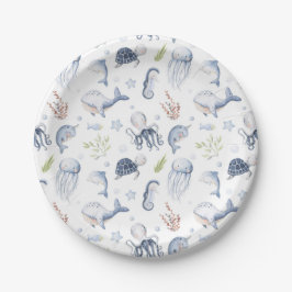Onder het zee party decor, Ocean Animals Papieren Bordje