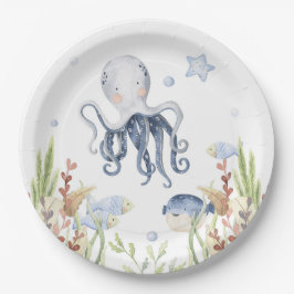 Onder het Zee Party Decor, Octopus Birthday Papieren Bordje