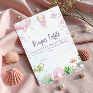 Onder het Zee Pearl Baby shower - Luierscheur Informatiekaartje