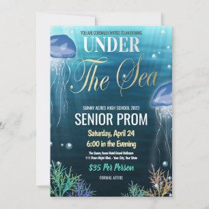 Onder het Zee Prom High School Dance Invitation Kaart