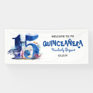 Onder het Zee Quinceanera 15e Verjaardag Spandoek