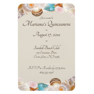 Onder het Zee Quinceanera Party Seashells Border Magneet