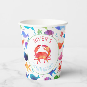 Onder het Zee Rainbow Crab Birthday Baby shower Papieren Bekers