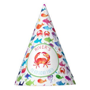 Onder het Zee Rainbow Fish Birthday Baby shower Feesthoedjes