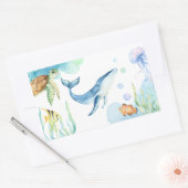 Onder het Zee Rechthoekige Sticker (Envelop)