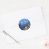 Onder het Zee Redheaded Mermaid Adresetiketten Ronde Sticker (Envelop)