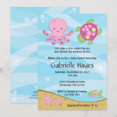 Onder het Zee Roze Babyschoenen Kaart (Voorkant / Achterkant)