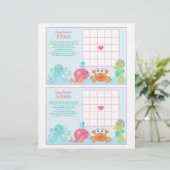 Onder het Zee/Roze blad "Baby shower Bingo" (Staand voorkant)