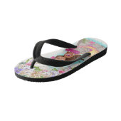 Onder het Zee Roze en Paarse Zeemeermin (Donkere h Kinder Teenslippers (Schuin)