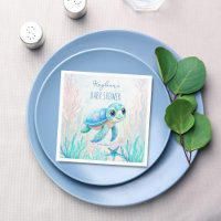 Onder het zee schattig schildpad aqua blauw baby s
