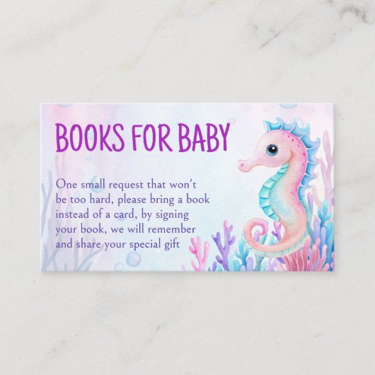 Onder het zee schattig zeepaardje paarse boek aanv informatiekaartje (Voorkant)