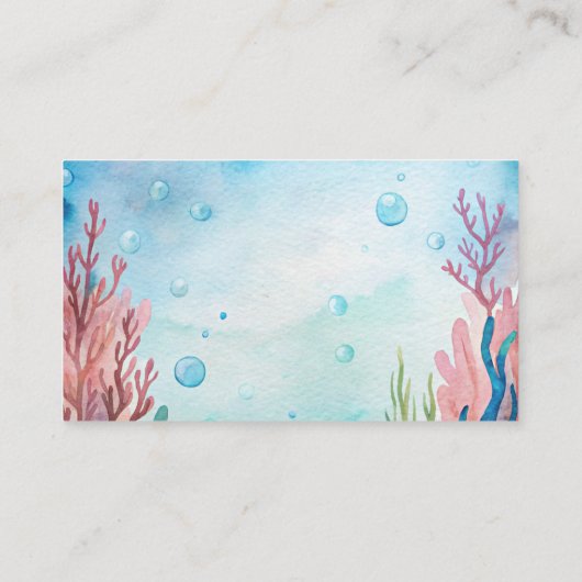 Onder het zee schattige schildpad aqua blauw boek informatiekaartje (Achterkant)