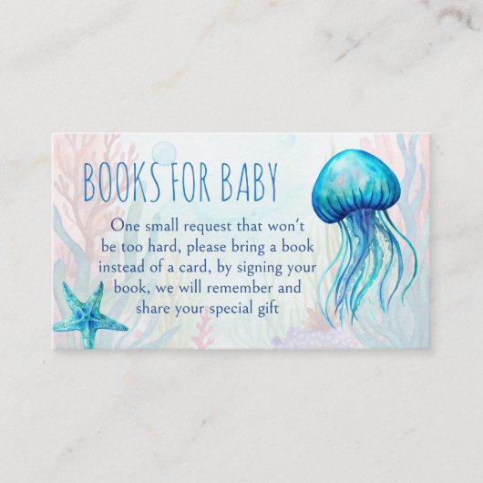 Onder het zee schattige schildpad aqua blauw boek  informatiekaartje (Voorkant)