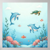 Onder het Zee Schattigee Kinderen Poster (Voorkant)